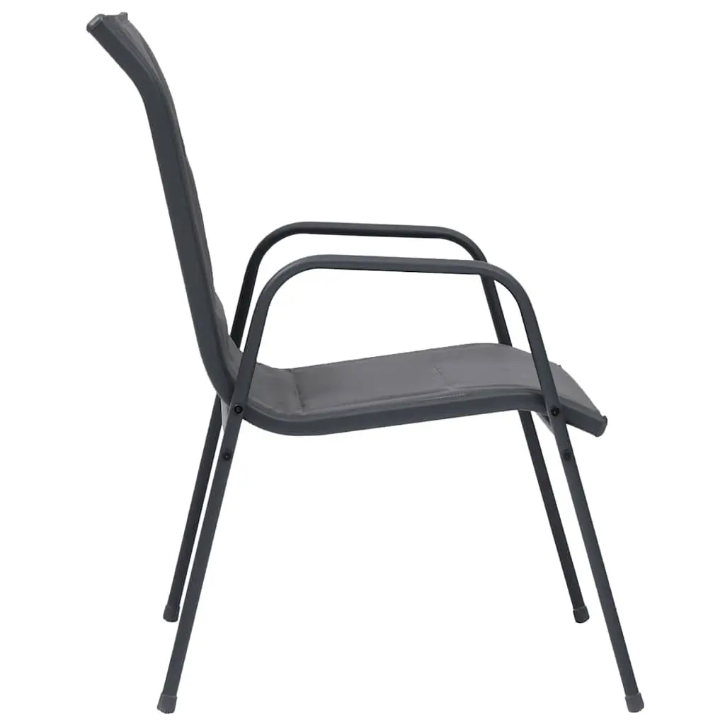 Stackable Outdoor Dining Chairs 2 pcs Garden Seating Patio Furniture Anthracite