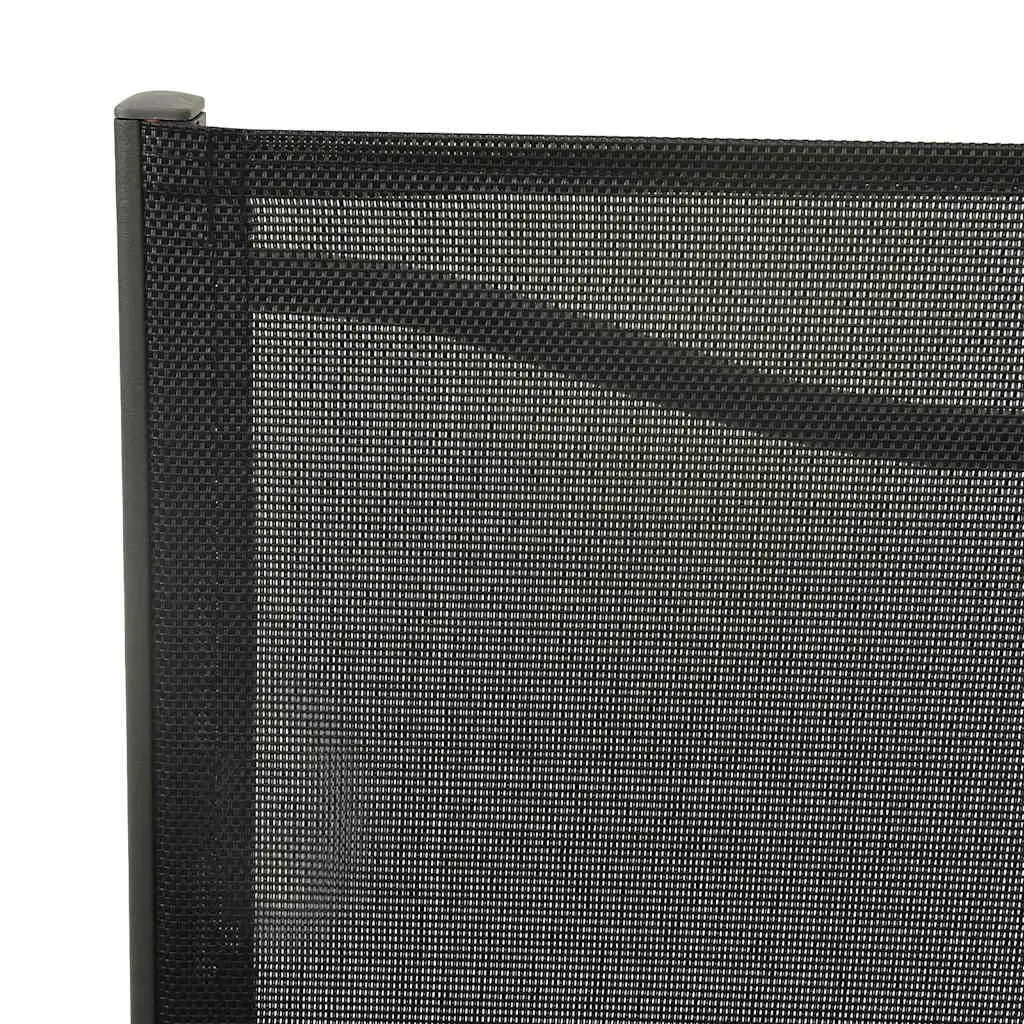 Outdoor Garden Chairs 2 Piece Black Steel Textilene Patio Seating