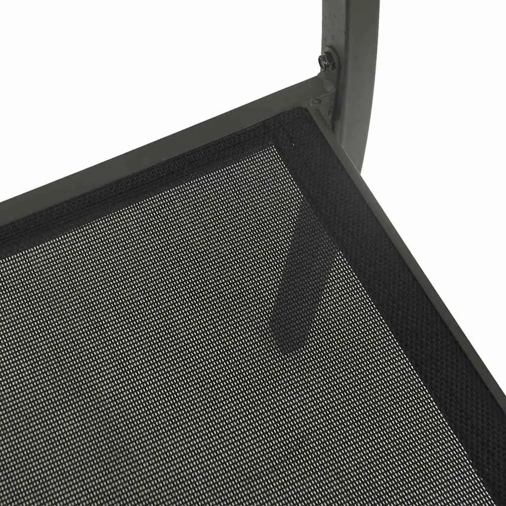 Outdoor Garden Chairs 2 Piece Black Steel Textilene Patio Seating