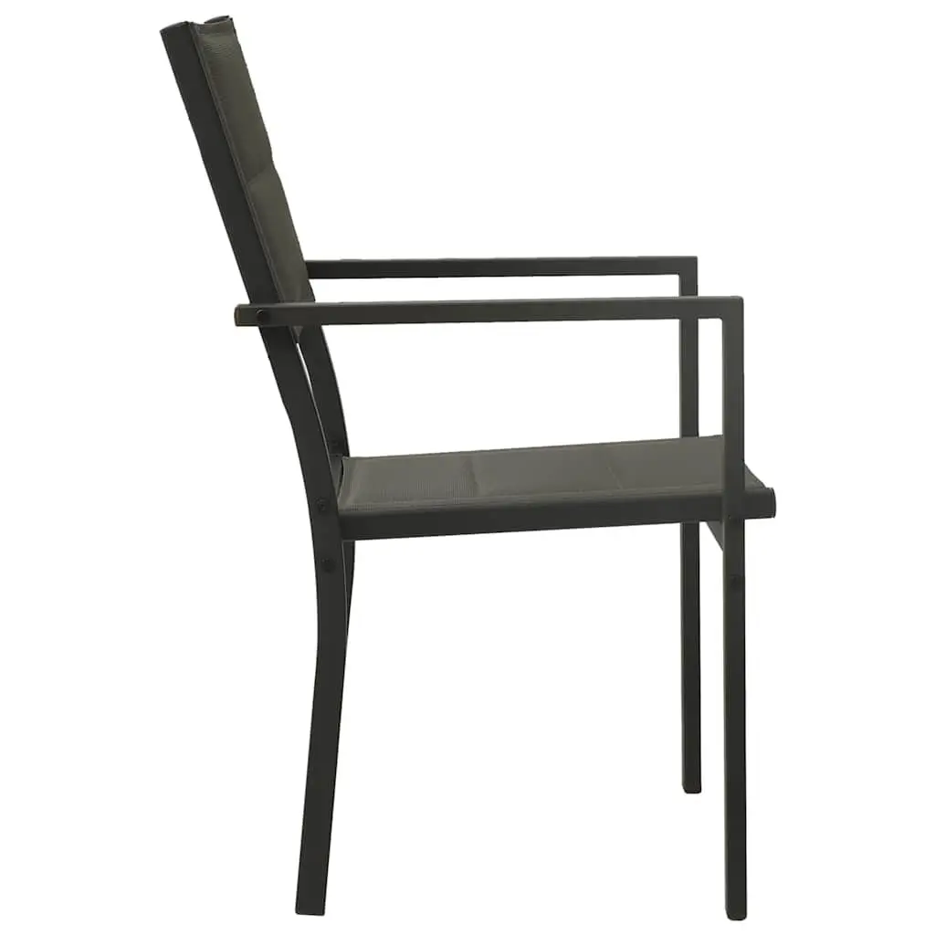 Outdoor Garden Chairs 2 Piece Set Textilene Steel Armchair Patio Seating Grey
