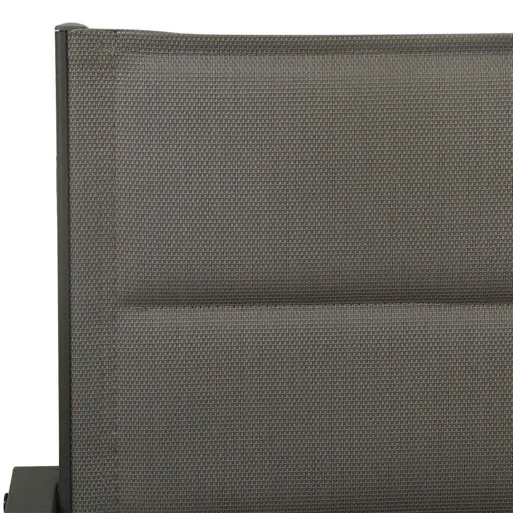 Outdoor Garden Chairs 2 Piece Set Textilene Steel Armchair Patio Seating Grey