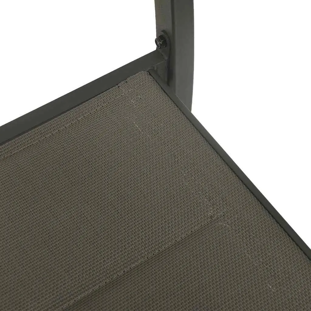Outdoor Garden Chairs 2 Piece Set Textilene Steel Armchair Patio Seating Grey