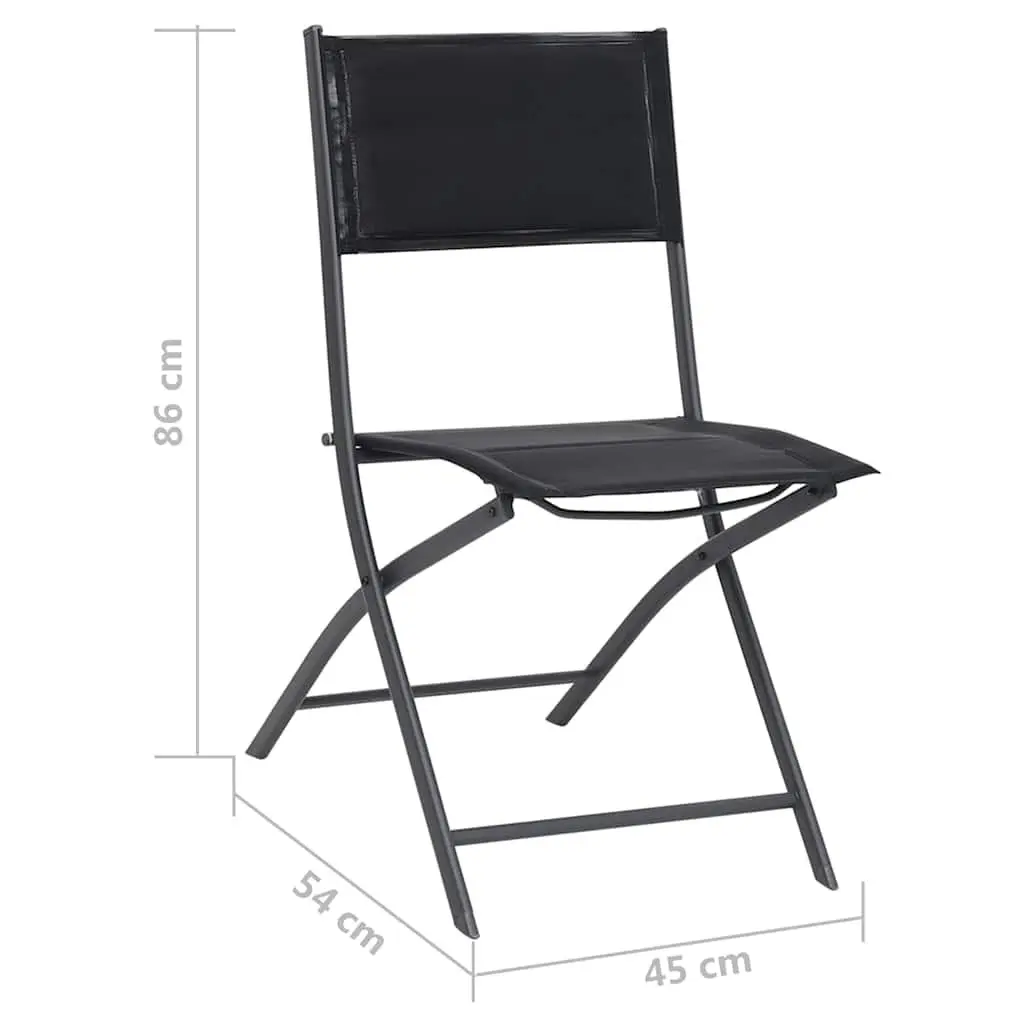 Folding Chairs Outdoor Indoor Use 4 Piece Set Black