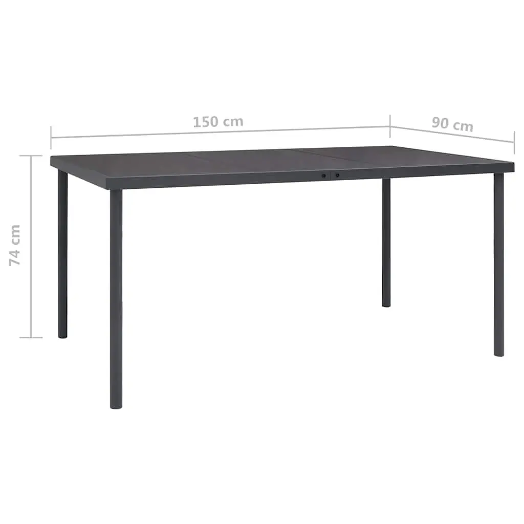 Outdoor Dining Table Anthracite 150x90x74 cm Garden Patio Furniture