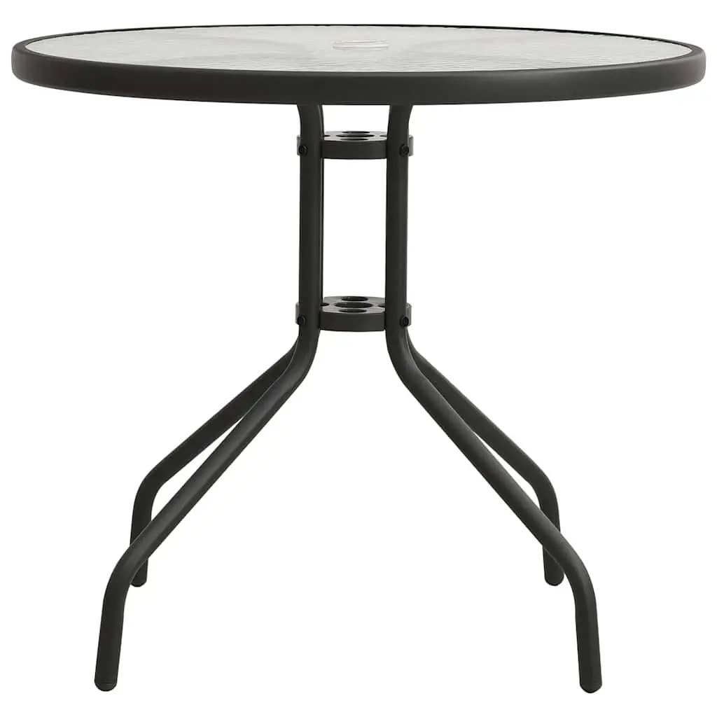 Round Bistro Garden Table for Outdoor Patio 80 cm Anthracite Steel Frame