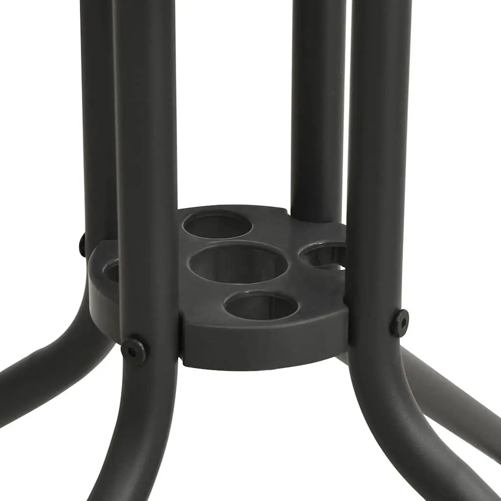 Round Bistro Garden Table for Outdoor Patio 80 cm Anthracite Steel Frame