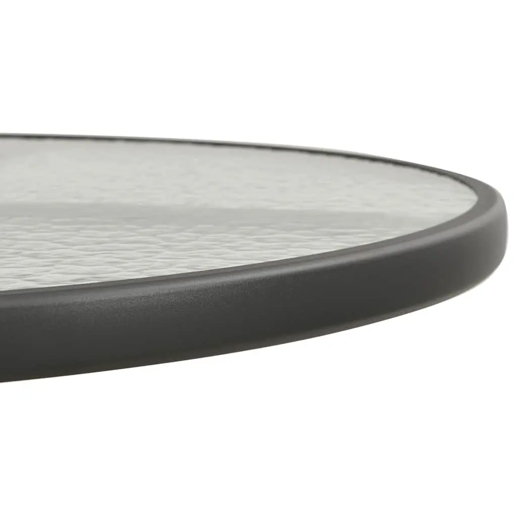 Round Bistro Garden Table for Outdoor Patio 80 cm Anthracite Steel Frame