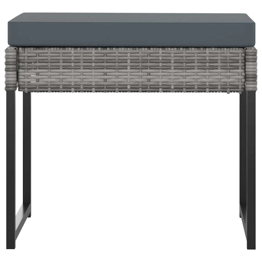 Garden Dining Set 9 Piece Outdoor Furniture PE Rattan Tempered Glass Grey