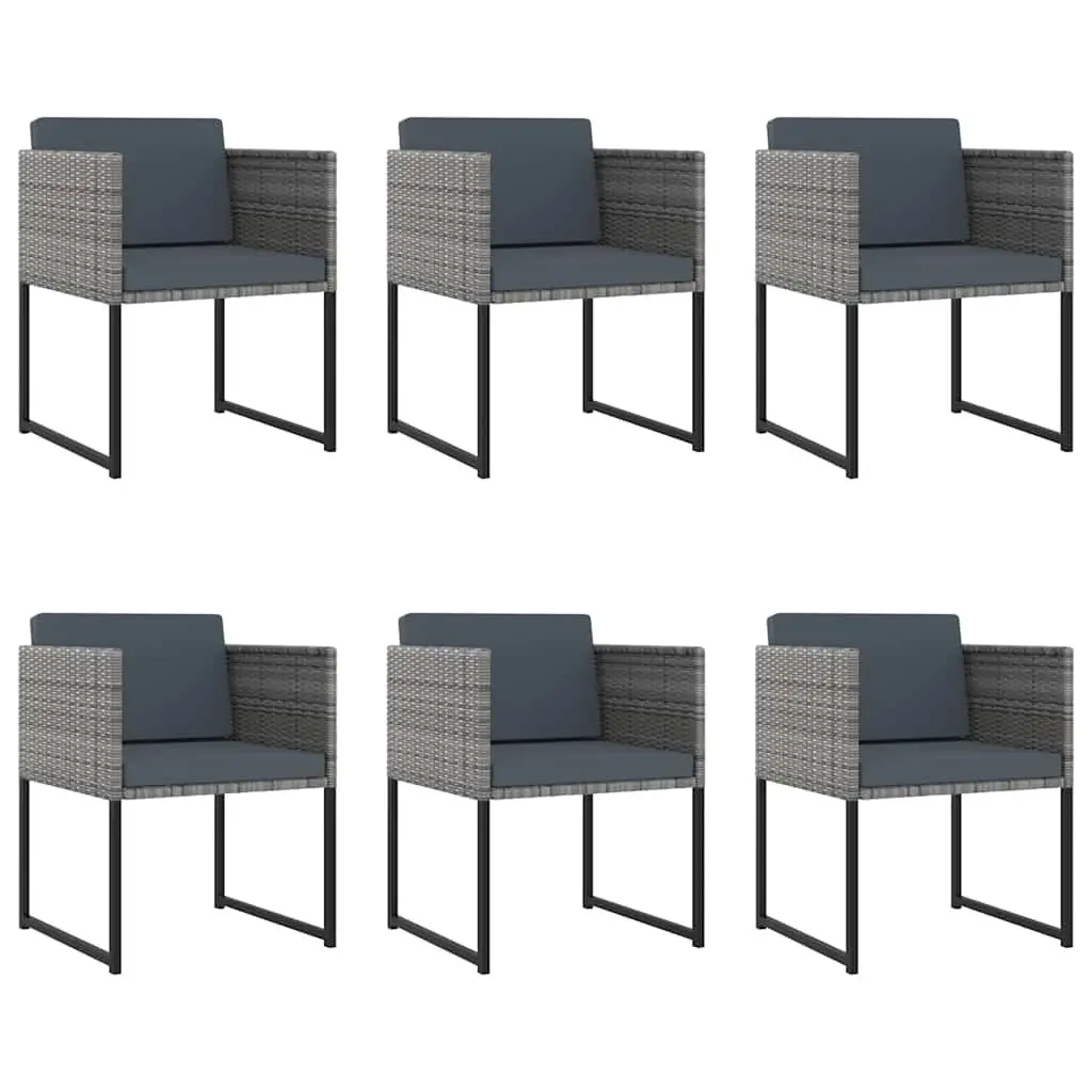 Garden Dining Set Outdoor Patio Furniture 11 Piece Grey Cushions