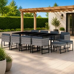 Specifications of the 13-Piece Grey Garden Dining Set
