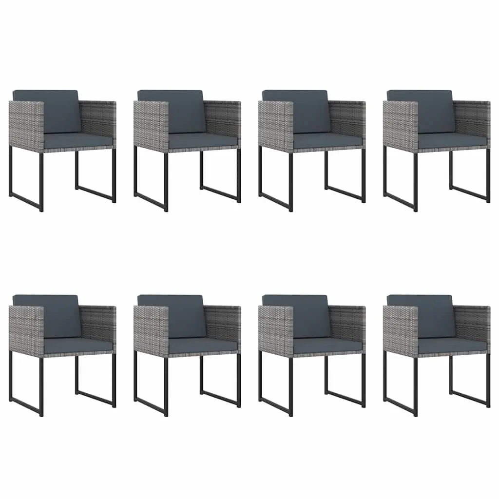 Garden Dining Set Outdoor Use 13 Piece Poly Rattan Grey with Cushions