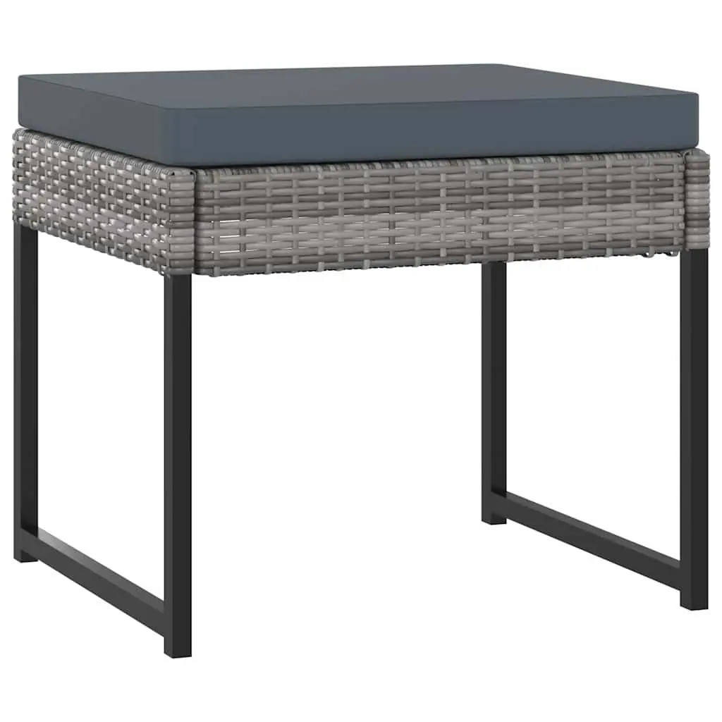 Garden Dining Set Outdoor Use 13 Piece Poly Rattan Grey with Cushions