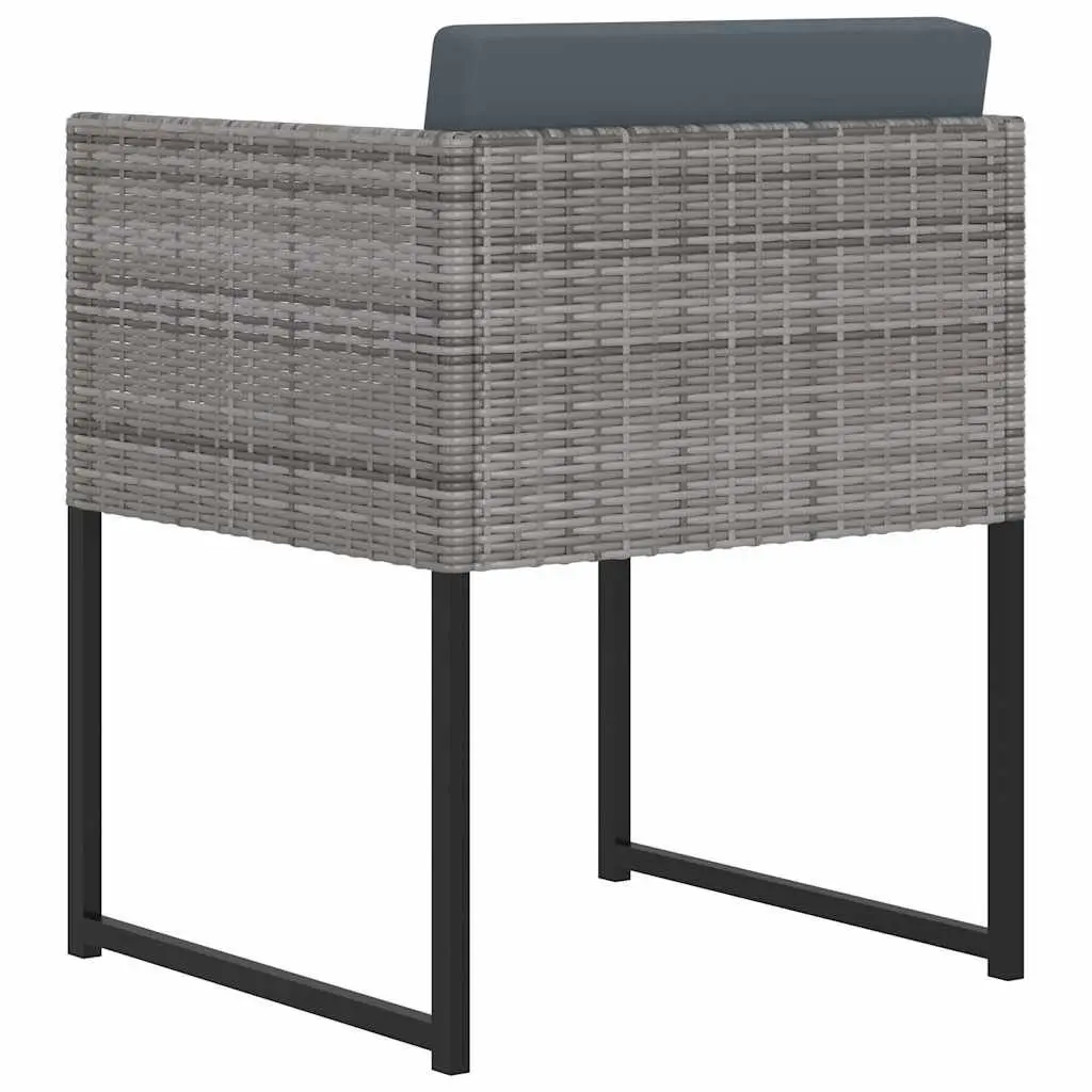 Garden Dining Set Outdoor Use 13 Piece Poly Rattan Grey with Cushions