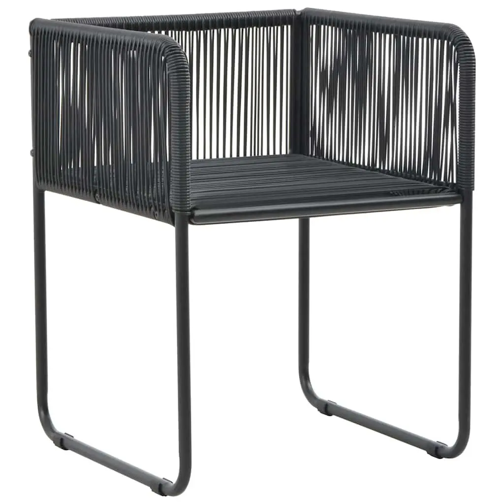 Set of 4 Outdoor Dining Chairs with Cushions Black Garden Patio Seating