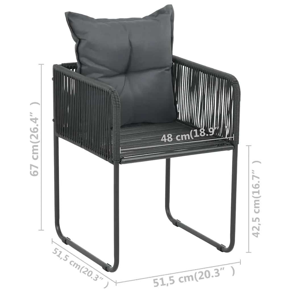 Outdoor Chairs Set 6 pcs with Cushions