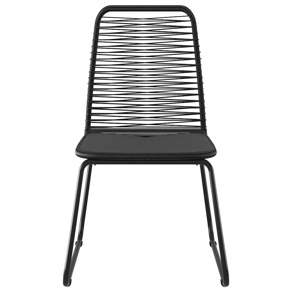 Outdoor Chairs 4 pcs Poly Rattan Black Garden Patio Dining Seating Set