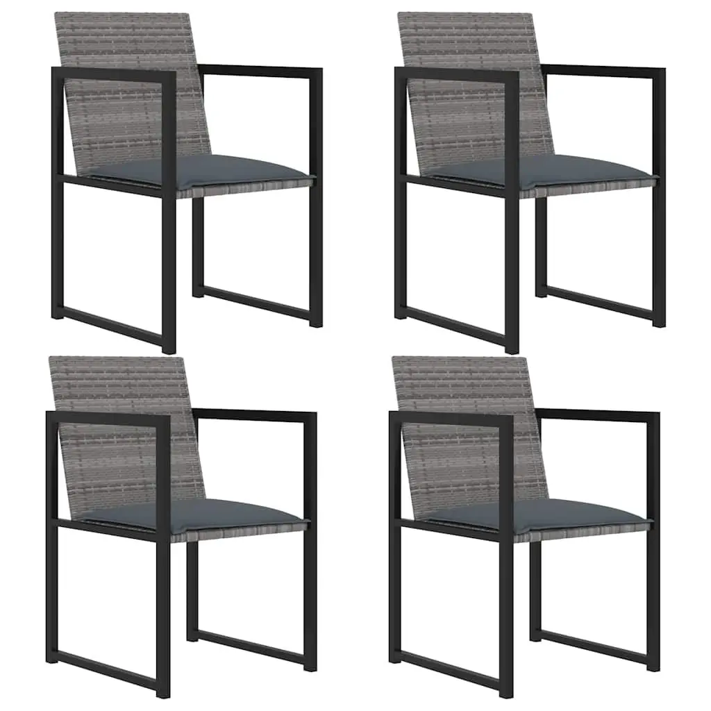 Outdoor Dining Set 5 Piece Patio Garden Furniture Grey Rattan Chairs Table