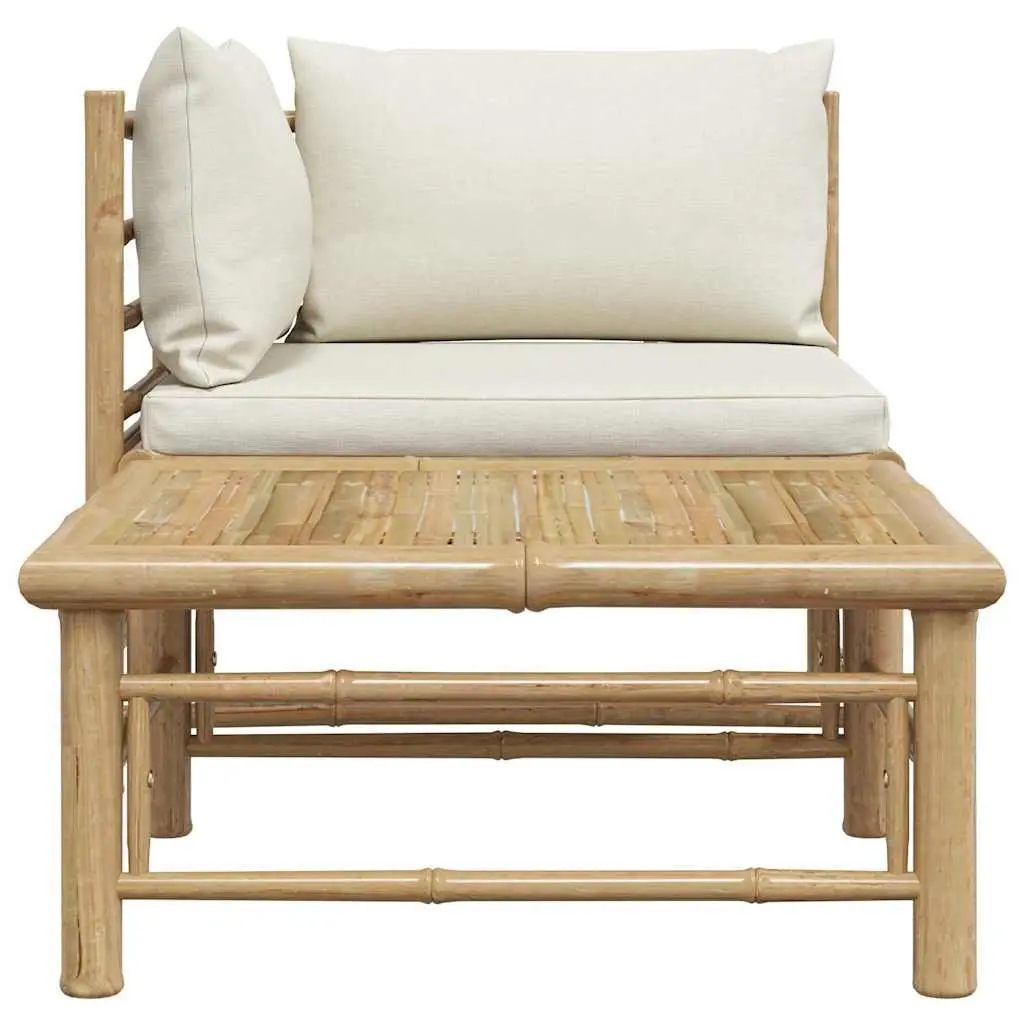 Bamboo Garden Lounge Set 2 Piece Modular Sofa with Cushions for Outdoor Patio
