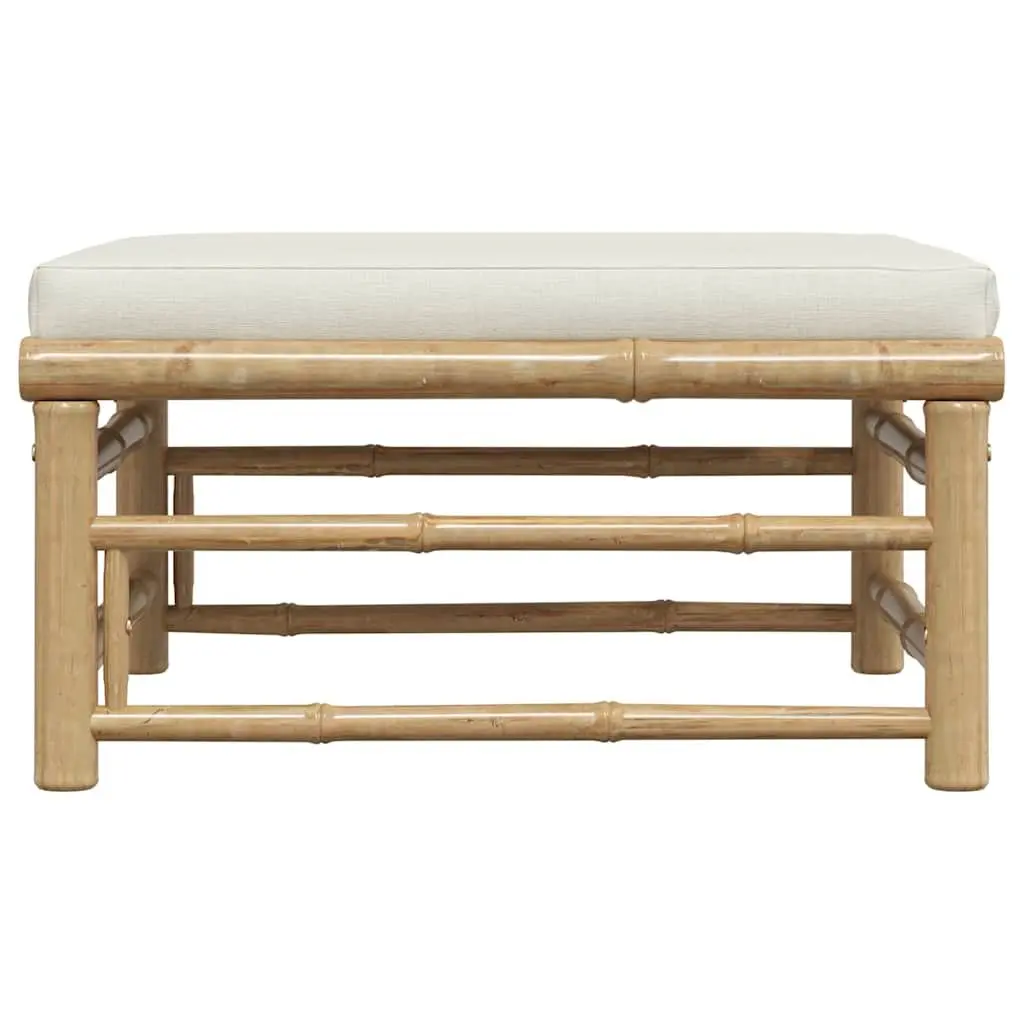 Bamboo Garden Footrest Ottoman Outdoor Patio Cushioned Modular