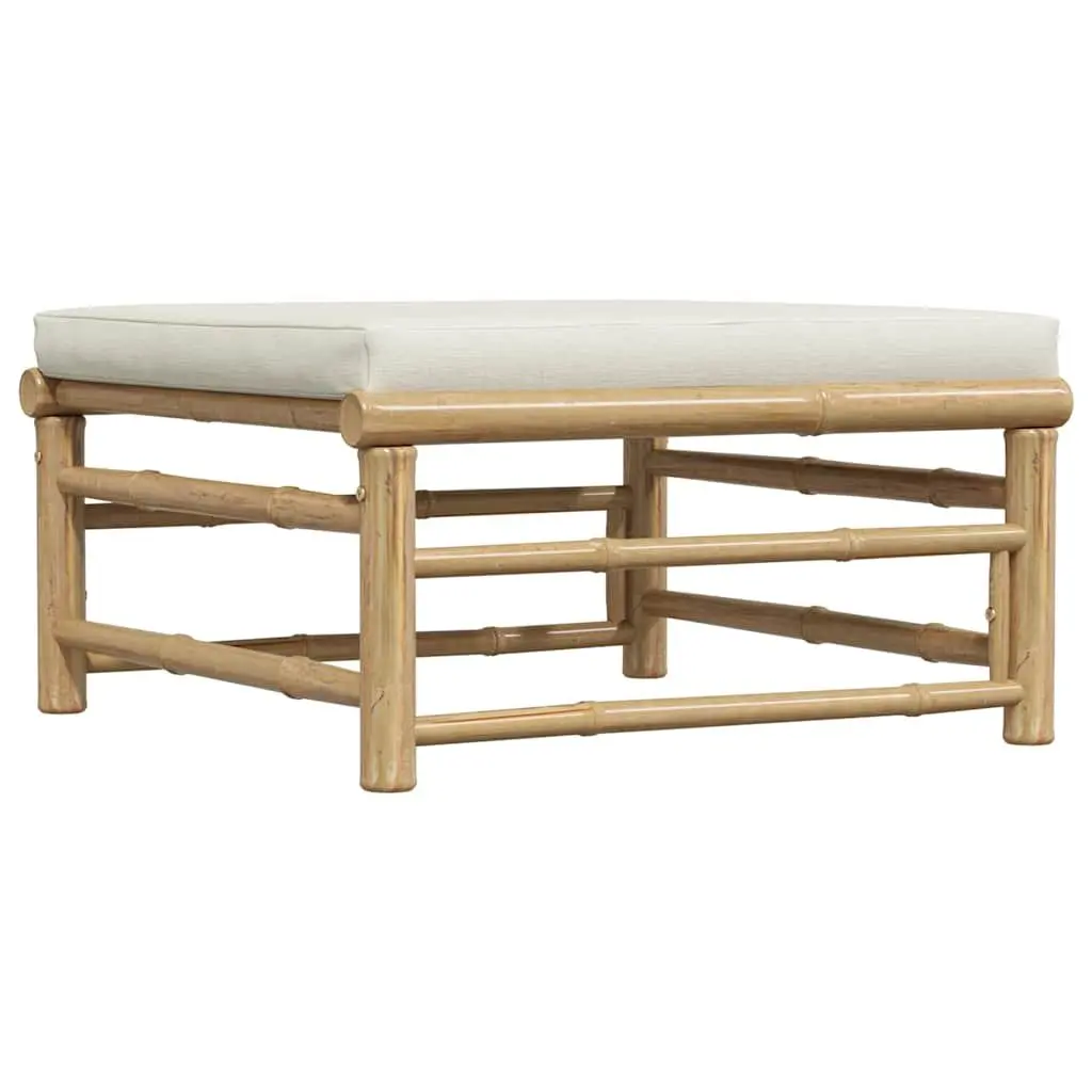 Bamboo Garden Footrest Ottoman Outdoor Patio Cushioned Modular