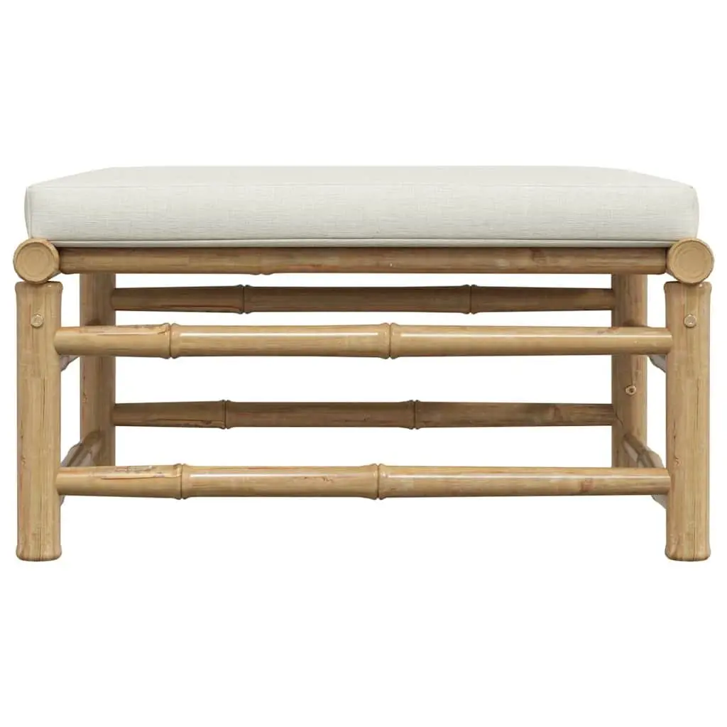 Bamboo Garden Footrest Ottoman Outdoor Patio Cushioned Modular