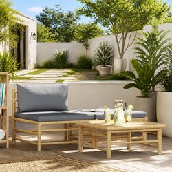 3 Piece Bamboo Garden Lounge Set Specifications and Features