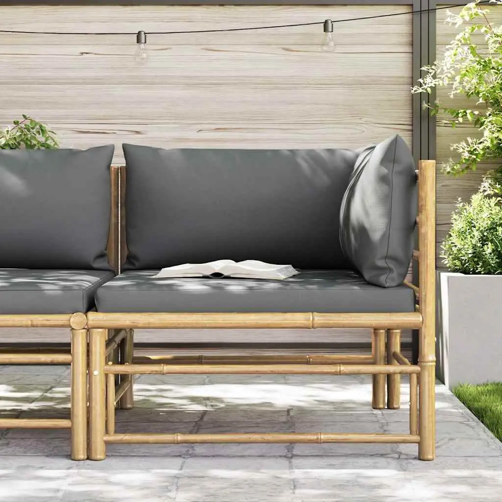 Bamboo Garden Corner Sofa with Cushions