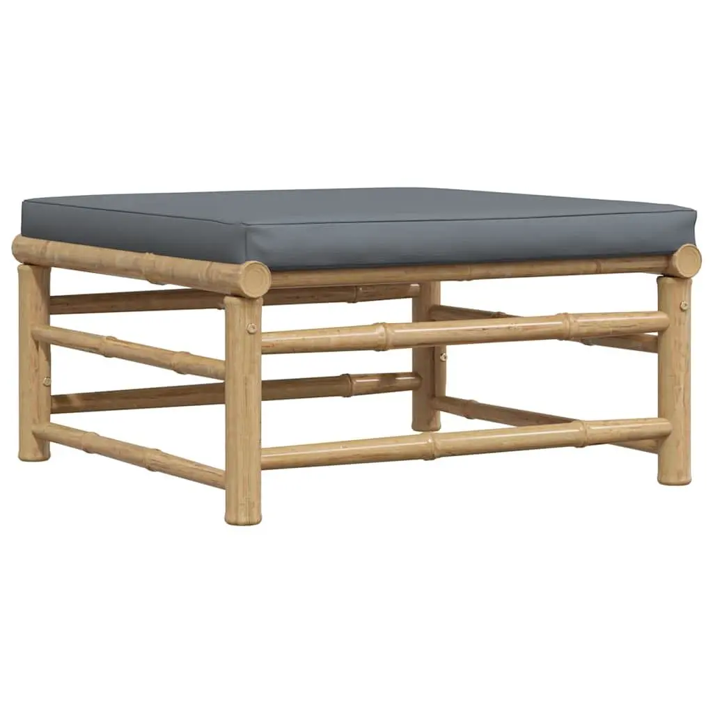 Garden Footrest Ottoman Outdoor Patio Grey Cushion