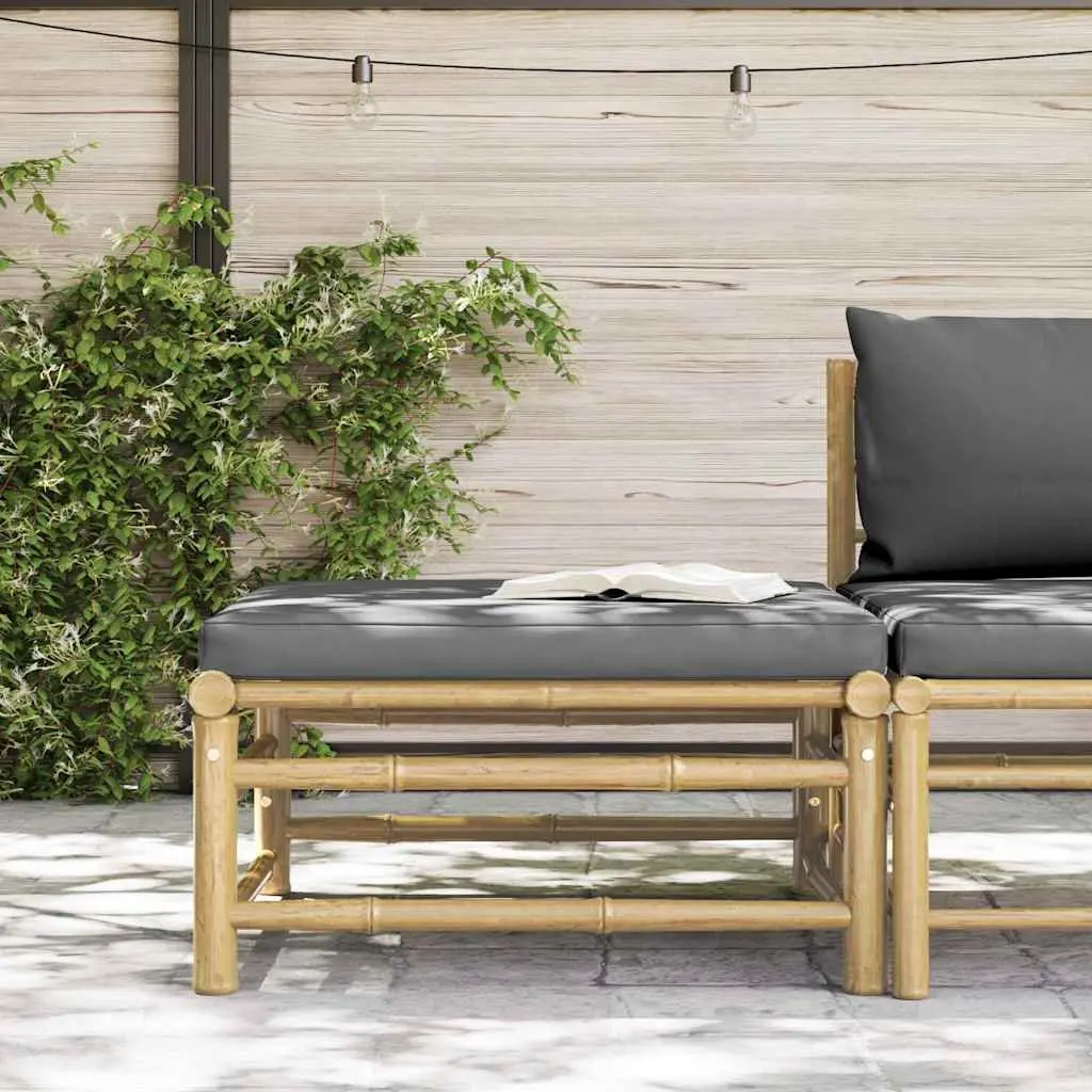 Garden Footrest Ottoman Outdoor Patio Grey Cushion