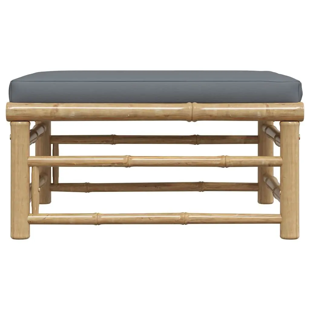 Garden Footrest Ottoman Outdoor Patio Grey Cushion