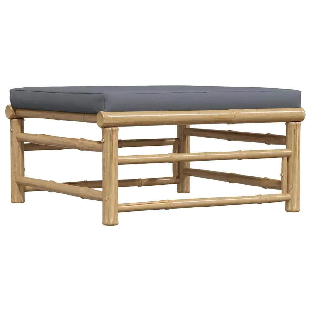 Garden Footrest Ottoman Outdoor Patio Grey Cushion