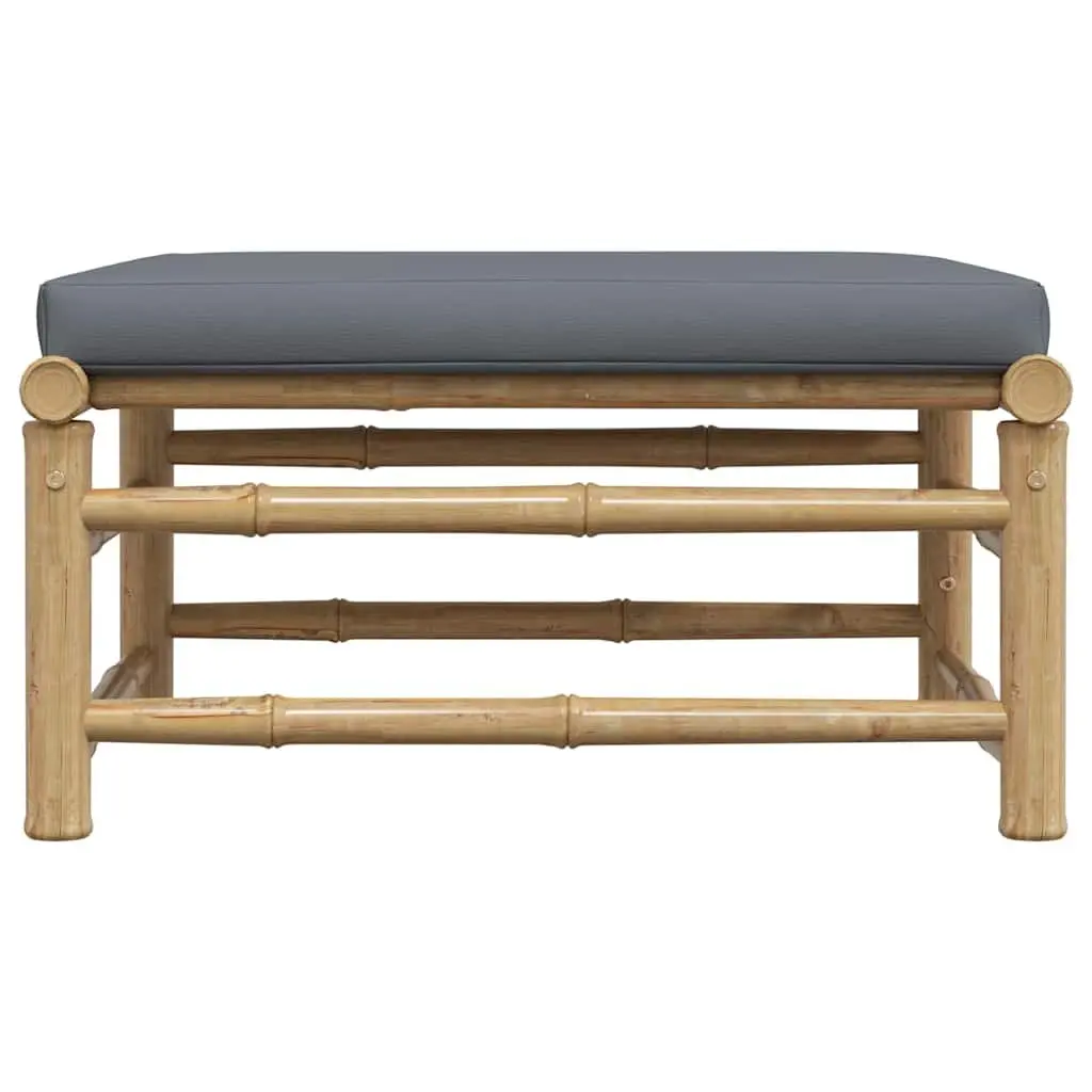 Garden Footrest Ottoman Outdoor Patio Grey Cushion