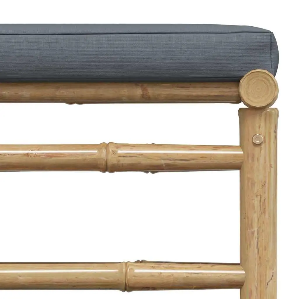Garden Footrest Ottoman Outdoor Patio Grey Cushion