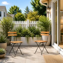 Folding Outdoor Chairs Set: Dimensions and Materials Inside