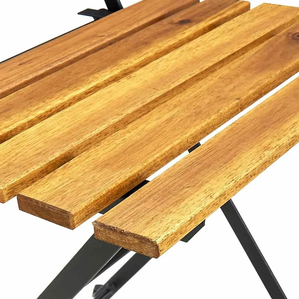 Outdoor Bistro Chairs Set of 4 Folding Garden Seating Solid Wood Brown