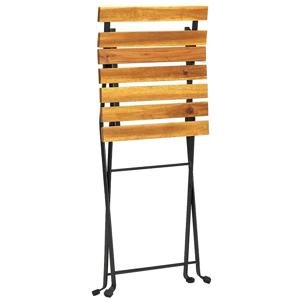 Outdoor Bistro Chairs Set of 4 Folding Garden Seating Solid Wood Brown