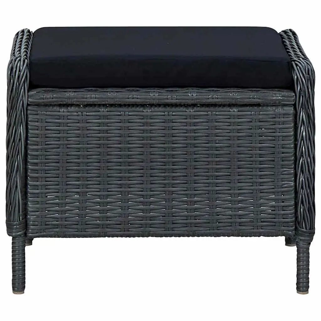 Reclining Garden Chair with Footstool Outdoor Lounger Grey