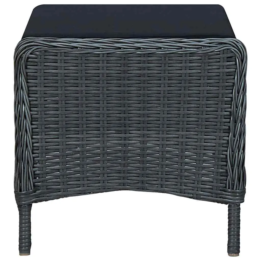 Reclining Garden Chair with Footstool Outdoor Lounger Grey