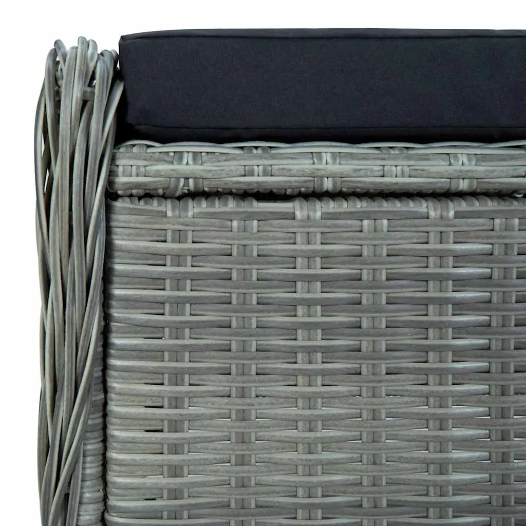 Reclining Garden Chair with Footstool Poly Rattan Outdoor Recliner Sun Lounger