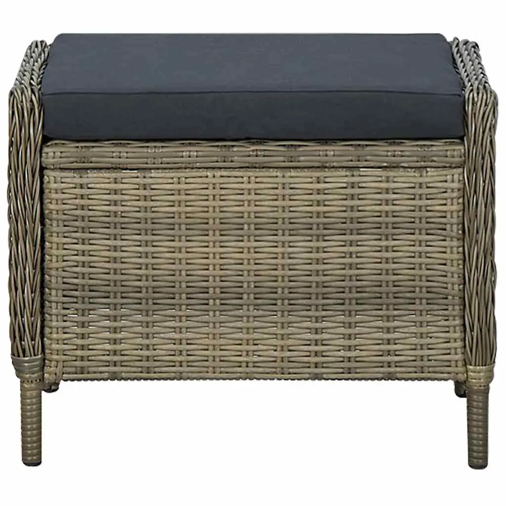 Brown Reclining Garden Chair and Footstool Set