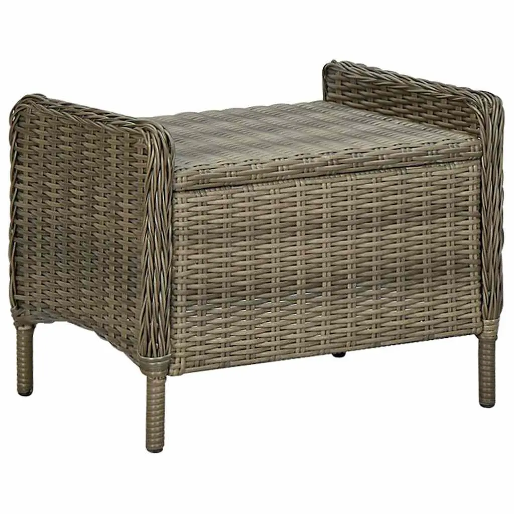 Brown Reclining Garden Chair and Footstool Set