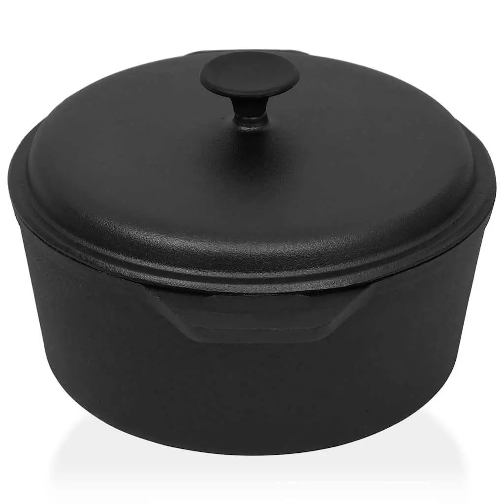 Cast Iron Stock Pot 26.5cm Cookware Roaster Stew Casserole Baking Cooking