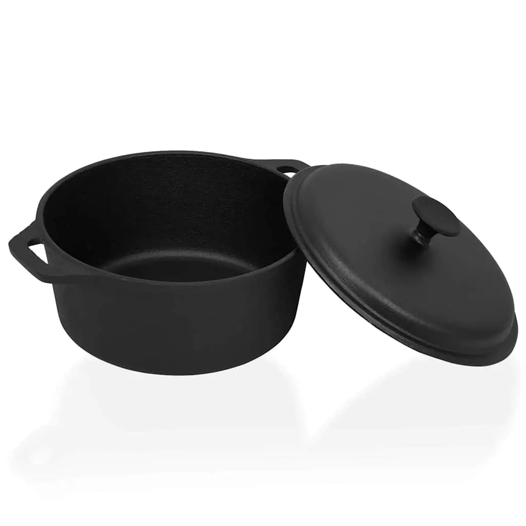 Cast Iron Stock Pot 26.5cm Cookware Roaster Stew Casserole Baking Cooking