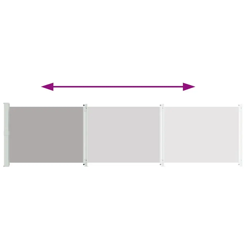 Retractable Side Awning 600x160cm Grey