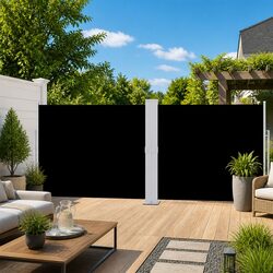 Retractable Side Awning - Specs: 140x1200 cm, Black