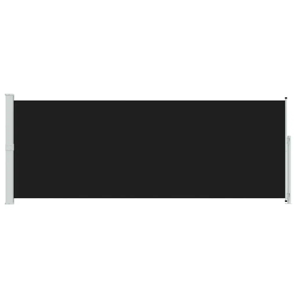 Patio Retractable Side Awning 180x500cm Black Outdoor Privacy Screen Shade