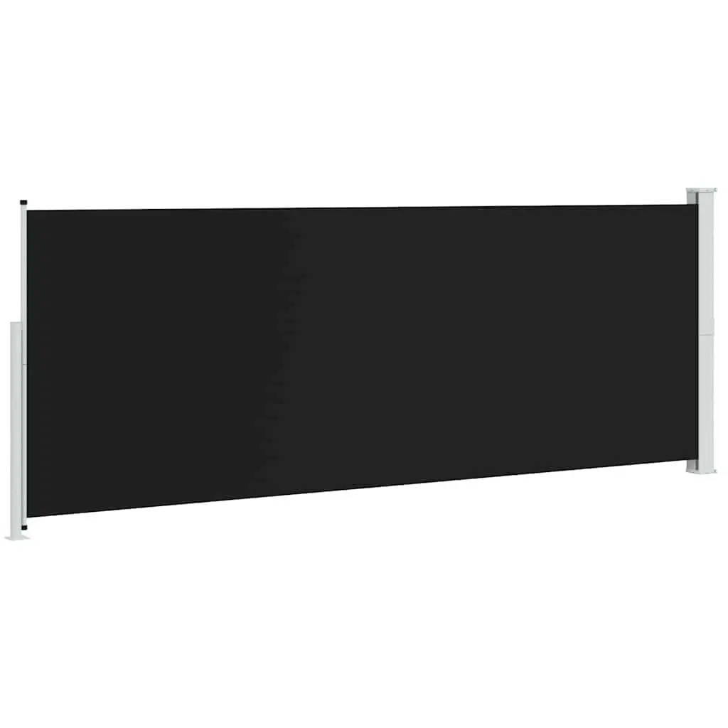 Patio Retractable Side Awning 180x500cm Black Outdoor Privacy Screen Shade