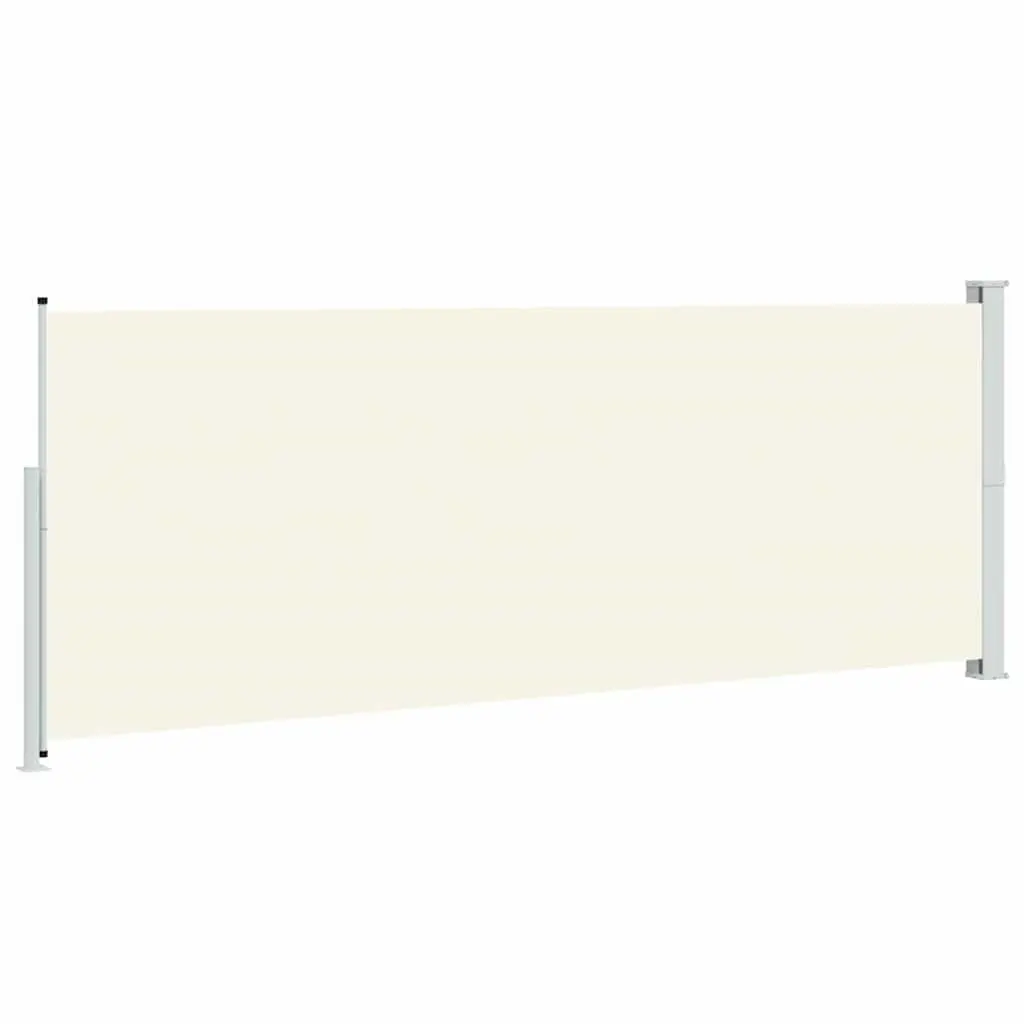 Patio Retractable Side Awning 180x500cm Outdoor Sunshade Privacy Screen Cream