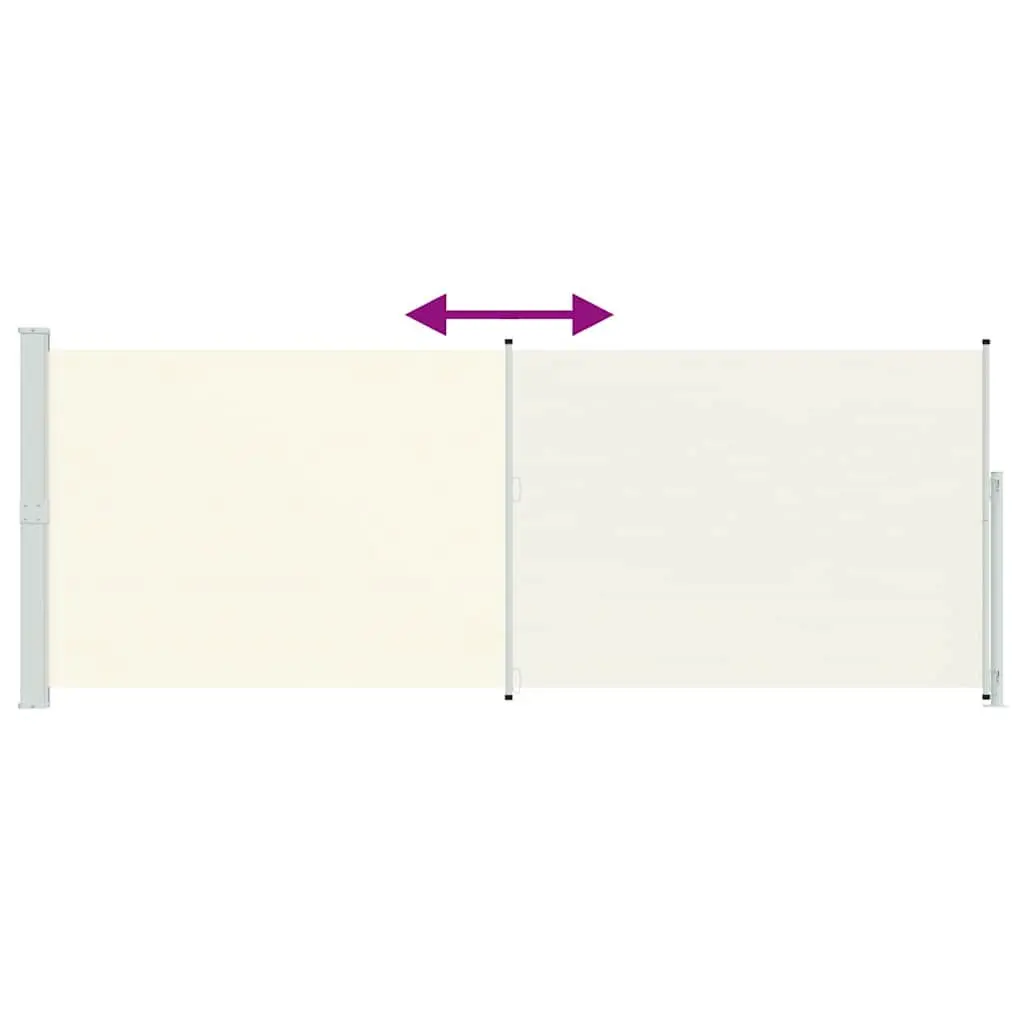 Patio Retractable Side Awning 180x500cm Outdoor Sunshade Privacy Screen Cream