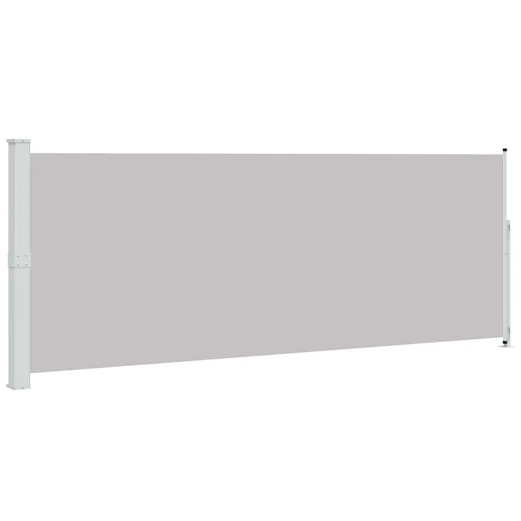 Patio Retractable Side Awning 180x500cm Grey Screen Sunshade Privacy Wind